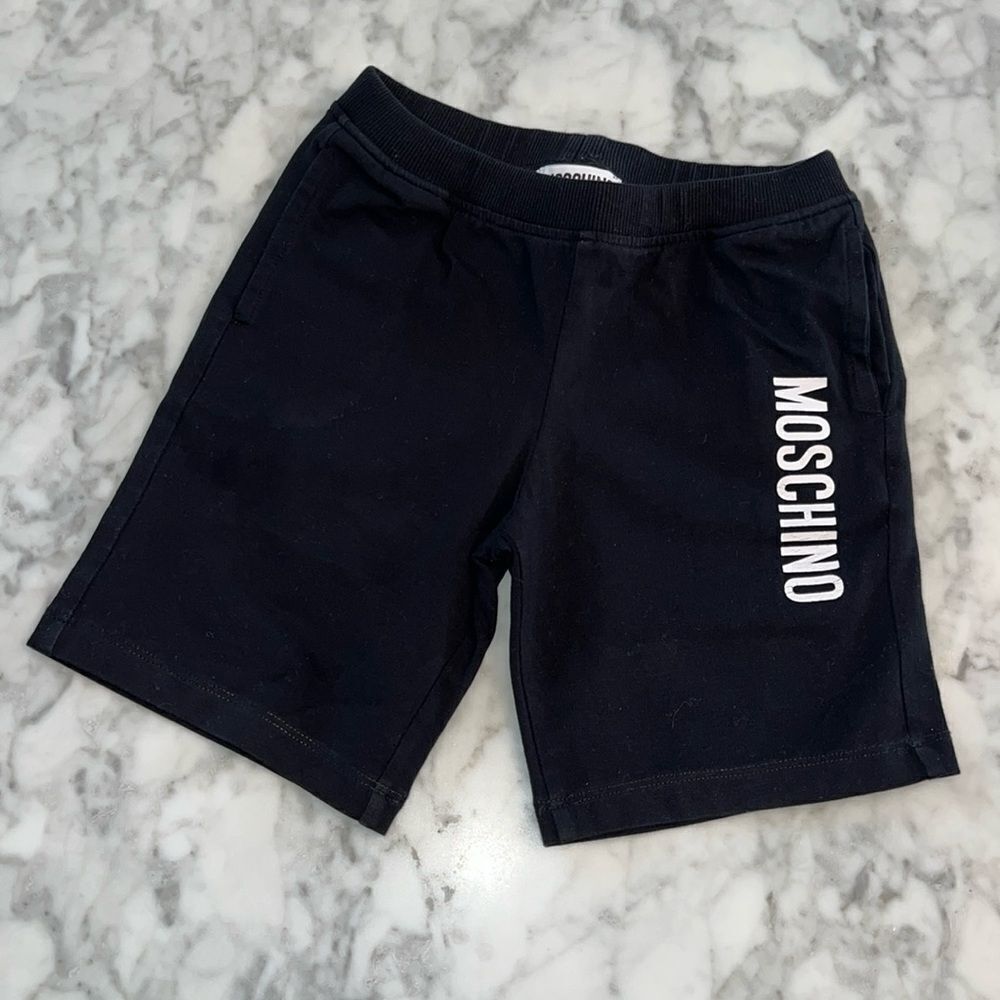 NWOT MOSCHINO BABY BLACK COTTON JERSEY SHORTS 3A